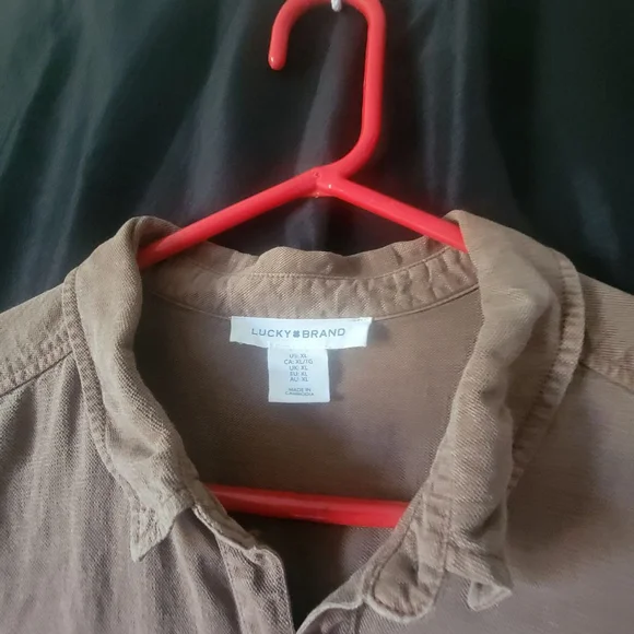 Women's Lucky Brand Brown Shirt Dress, Size XL - Picture 3 of 3